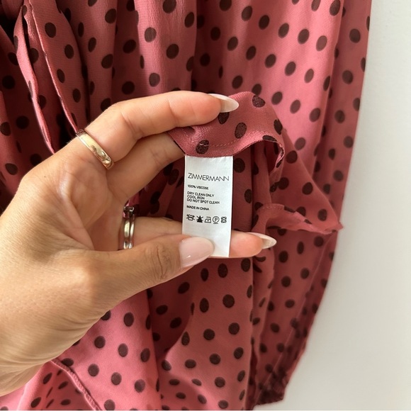 Zimmermann Espionage Neck Tie Blouse Rosewood - Picture 6 of 7